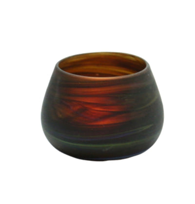 Hebron Glass Brown Candle Container