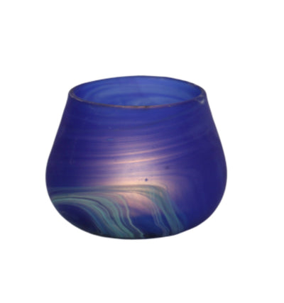 Hebron Glass Blue Candle Container