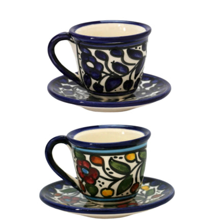 Hand painted Floral Ceramic Coffee Mug Hebron Ceramic