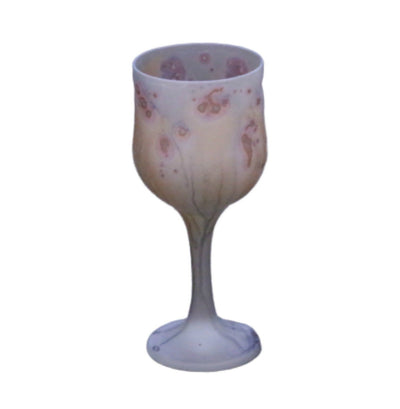 Grey Wine Glass With Golden Roses Crystal Goblet Glass Phoenician Hebron Glass Cup Palestinian Art