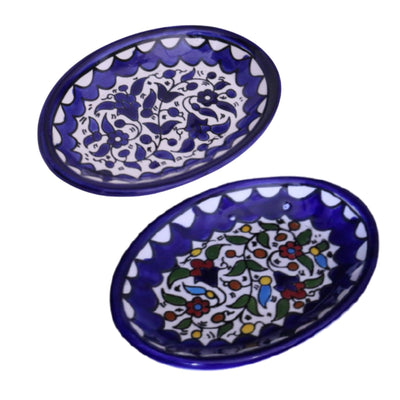 palestinian Floral Ceramic oval Serving Plate