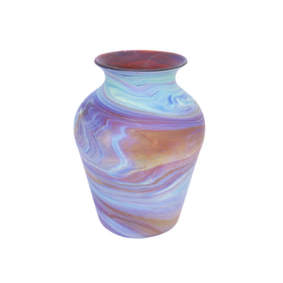 Wide Brown Volcano Flower Hberon Glass Vase