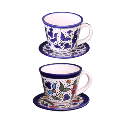 hebron ceramic tea cup floral