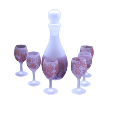 Roses Wine Glasses Goblet Set Sacramento Style