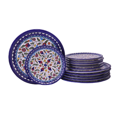 palestinian floral Ceramic Plate Set Dinnerware