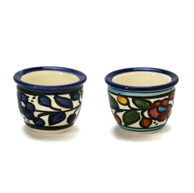 Hebron Ceramic Coffee Cup Hand painted Floral 