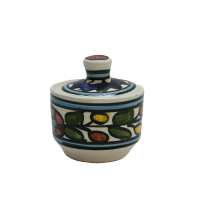 Hebron Ceramic Sugar Container Hand painted Floral
